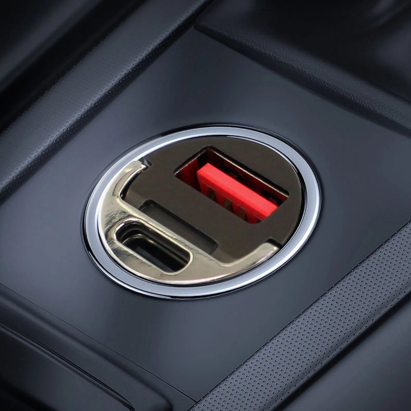 Bluejw GaN 65W USB C Car Charger, Super Mini PD Fast Charging, Dual Port (Type C + USB A), Full Metal Body, Automobile Adapter for iPhone/Samsung/Laptop - Image 4